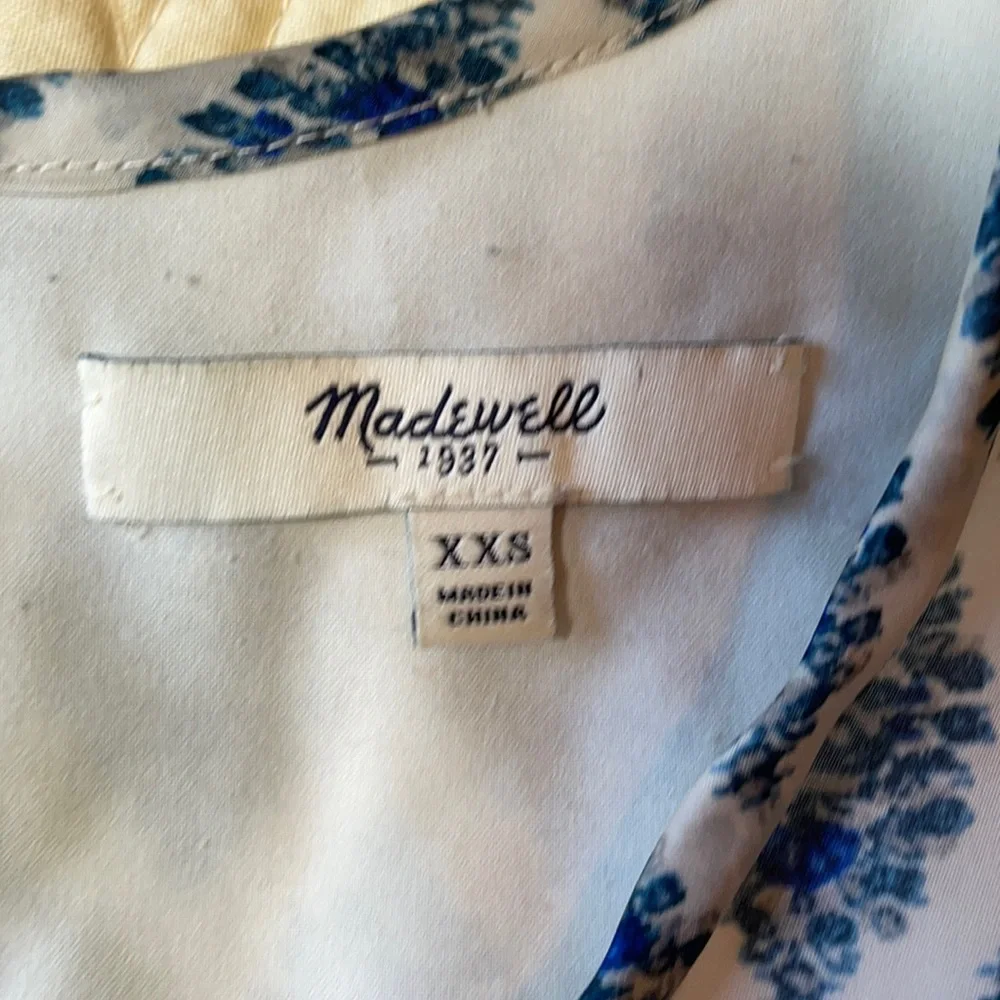 Madewell Blue Print  Silky  Scarf look Dress Size XXS - Picture 8 of 14